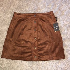 Forever 21 chestnut brown suede mini skirt